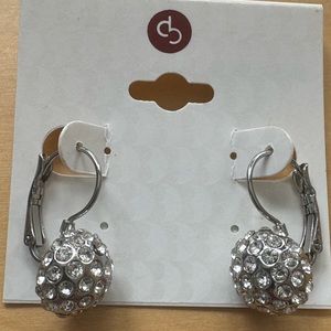 Dress Barn Silver Tone Sparkling Dangle Earrings